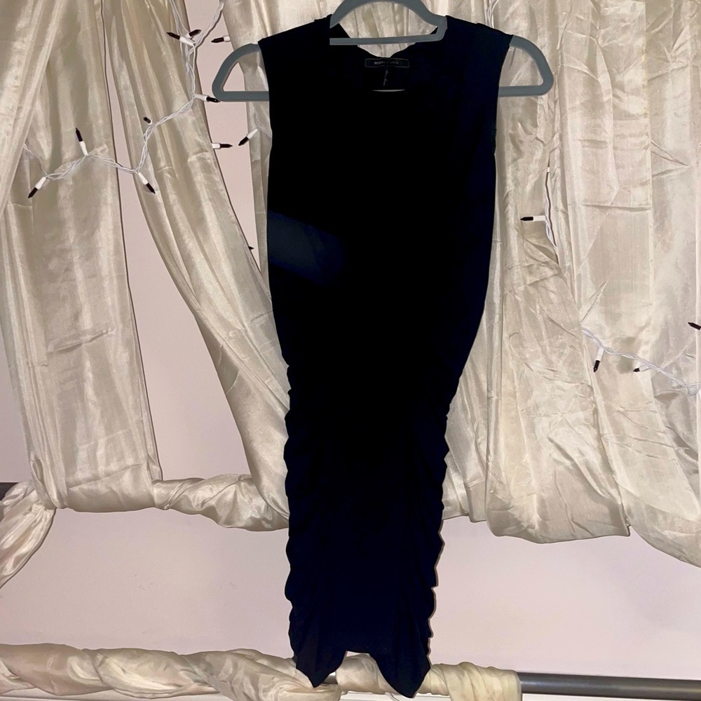 BCBGMaxAzria Rouched Black Mini Dress